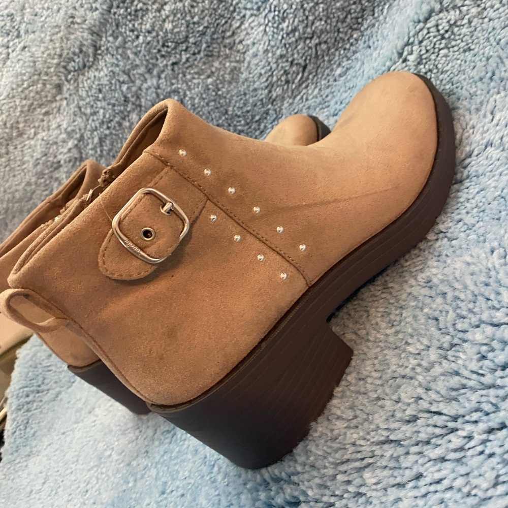 Bzees Woman’s other half Tan Ankle Boots with Buckle Detail